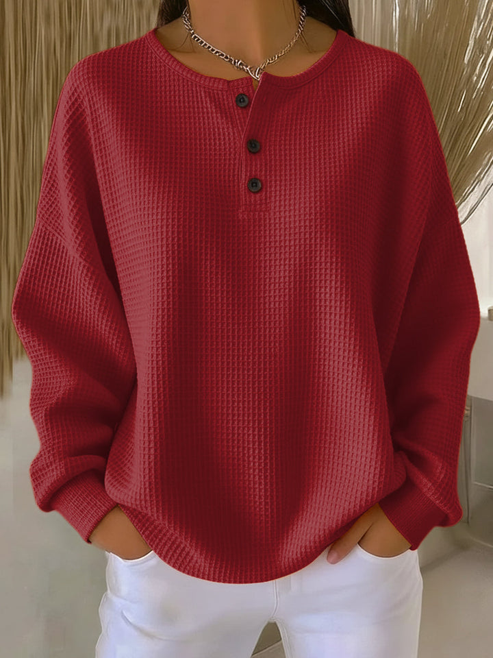 Carabelle - Felpa con scollo Henley testurizzata