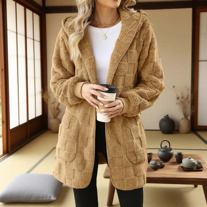 Zinnabelle - Cardigan con cappuccio in velluto operato