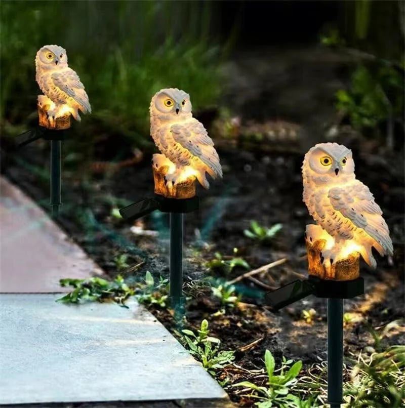 Amora - Lampada da giardino decorativa a forma di gufo