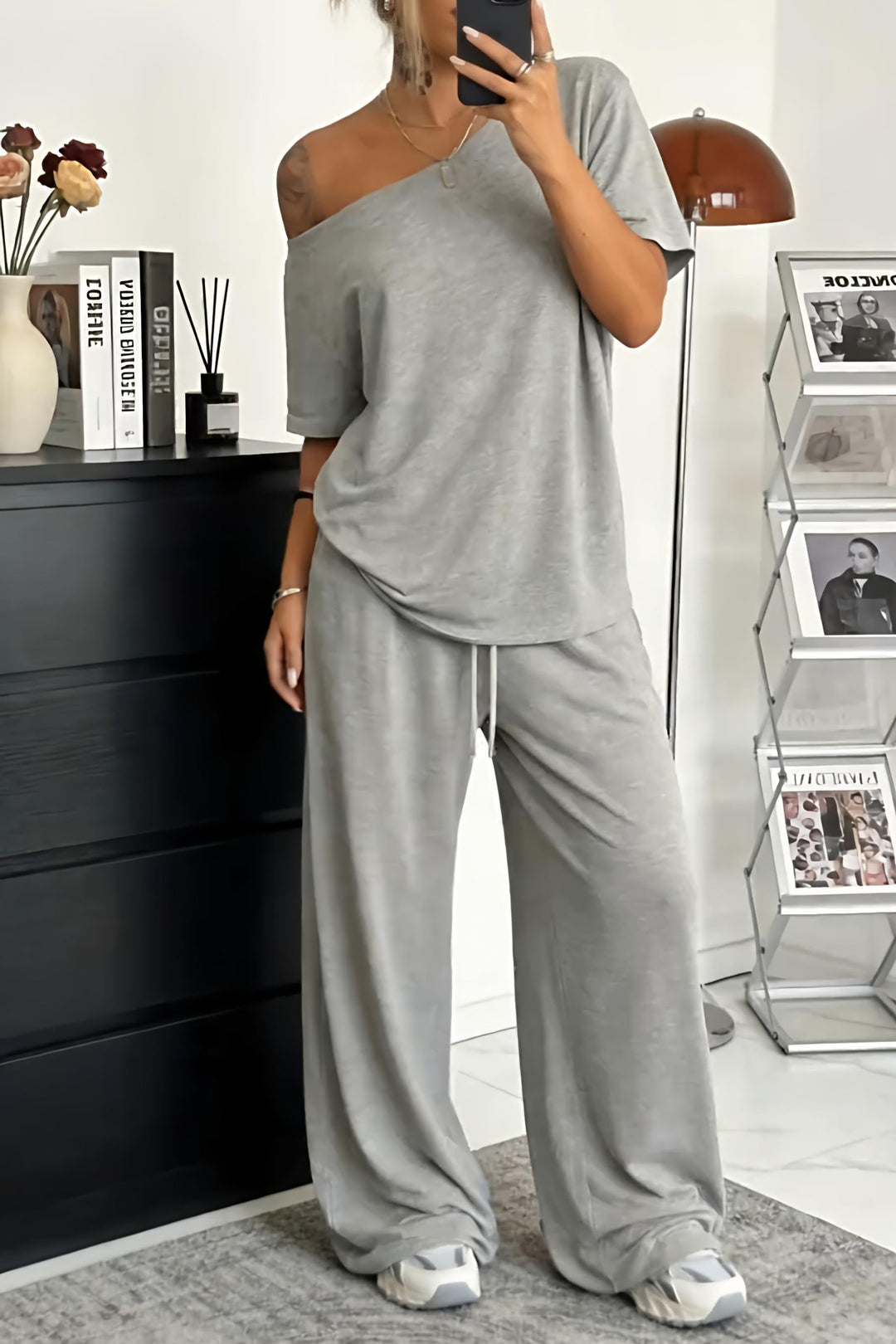 Cosima - Coordinato top e pantaloni a vestibilità ampia