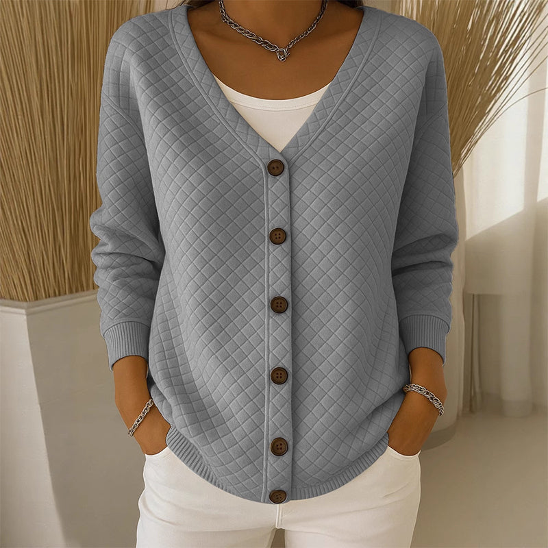 Delavie - Cardigan in maglia trapuntata con bottoni