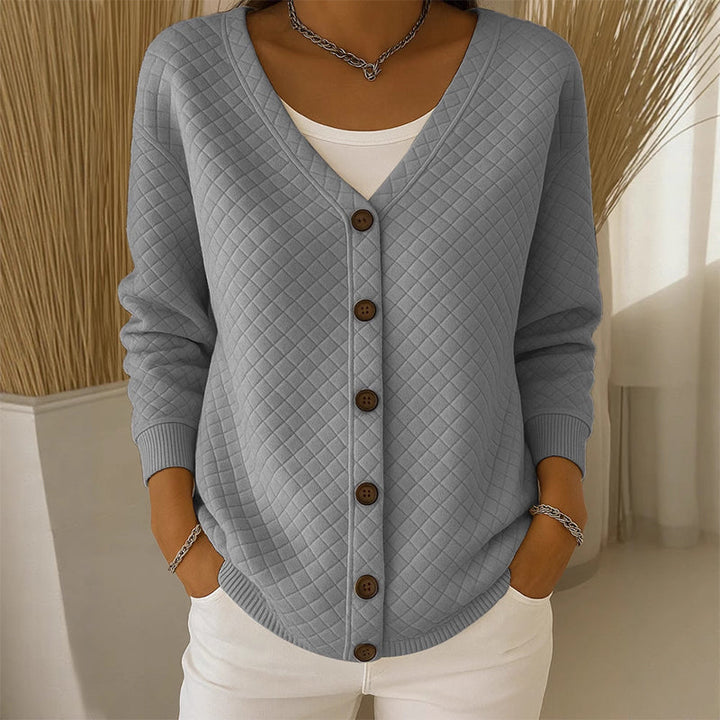 Delavie - Cardigan in maglia trapuntata con bottoni