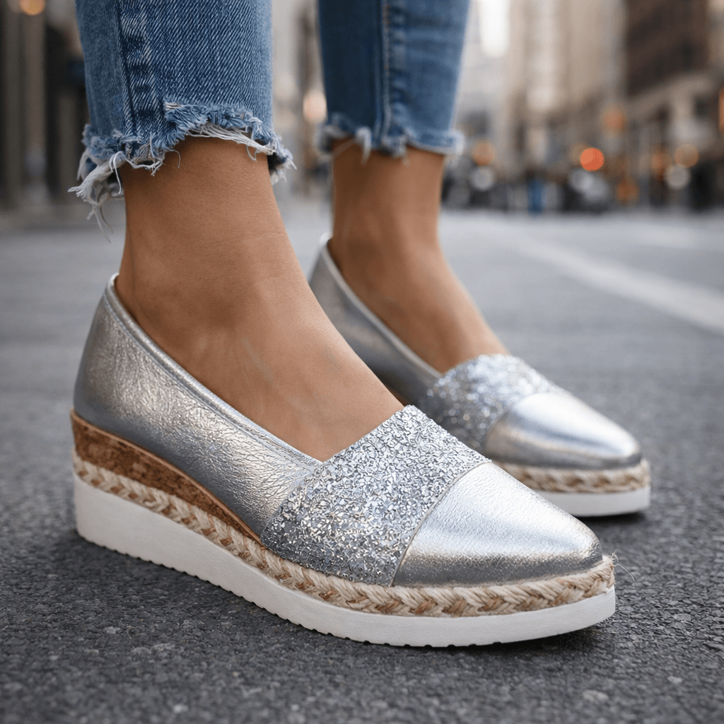 Kirsty - Sneakers con zeppa e glitter