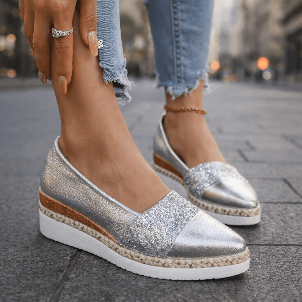 Kirsty - Sneakers con zeppa e glitter