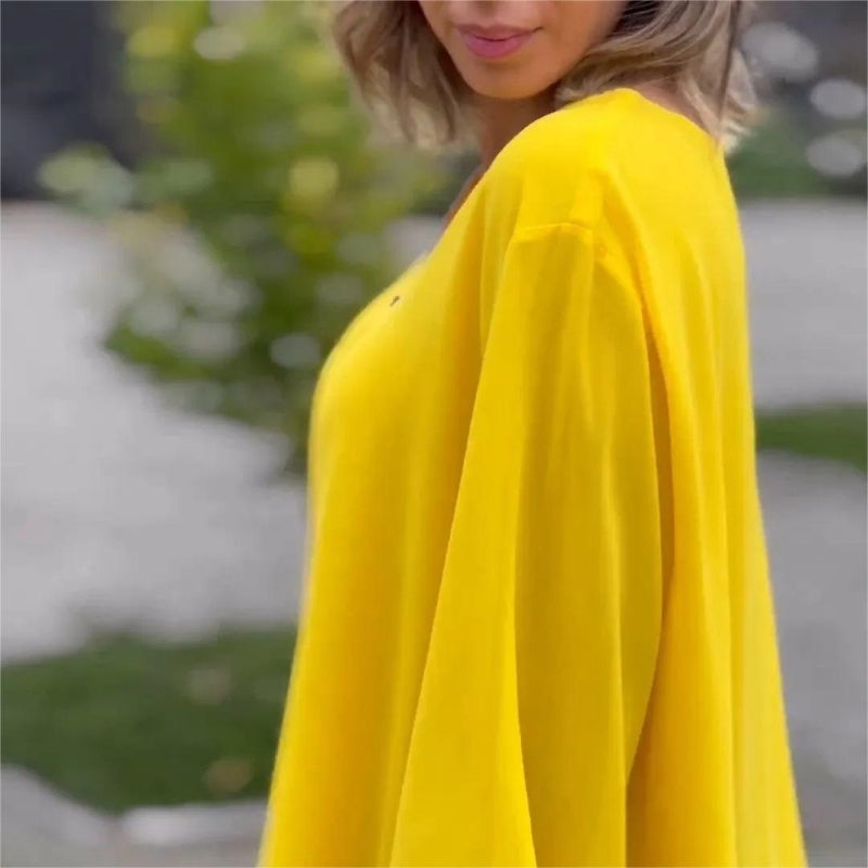 Brinavelle - Blusa a tunica in chiffon fluido
