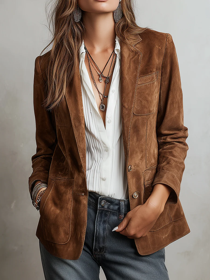 Mirevalle - Blazer su misura in camoscio vintage