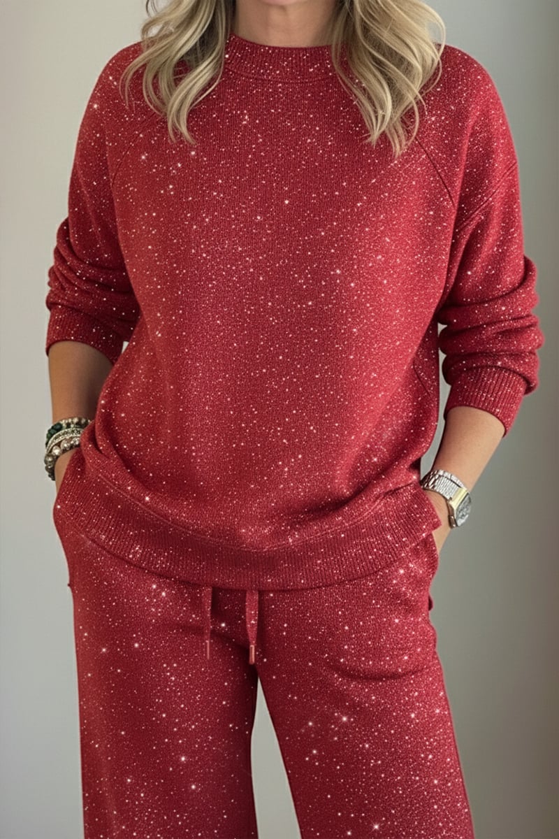 Celia - Giacca e pantaloni con finitura brillante