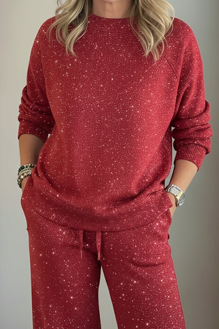 Celia - Giacca e pantaloni con finitura brillante