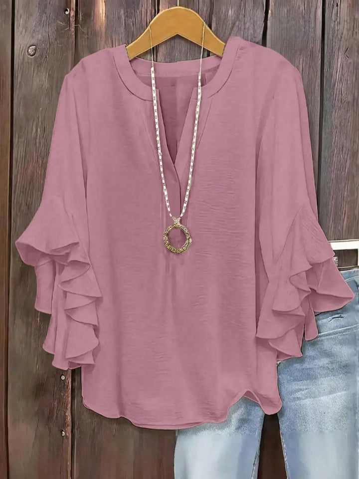 Norabelle - Blusa elegante con maniche a volant