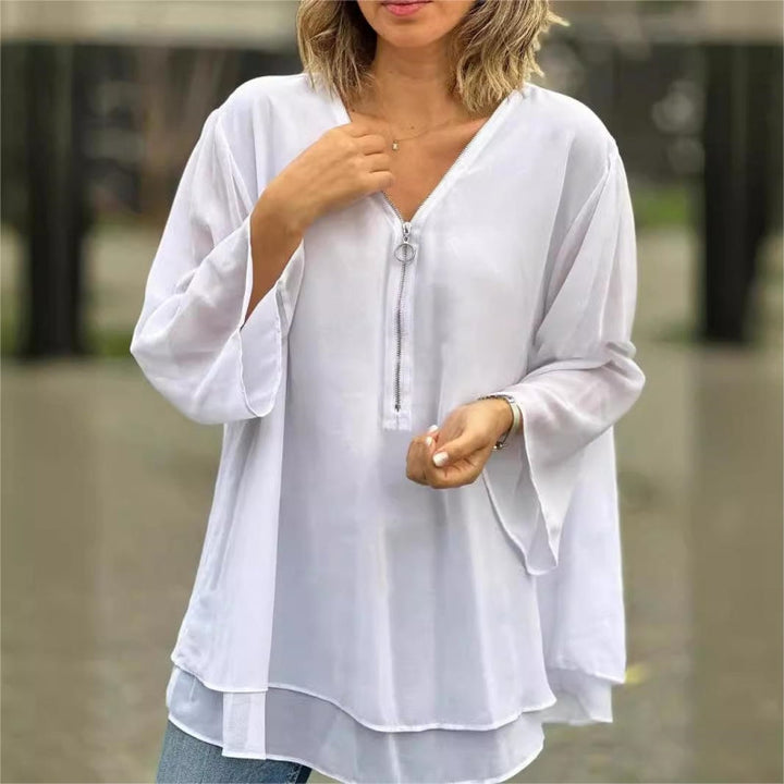 Brinavelle - Blusa a tunica in chiffon fluido