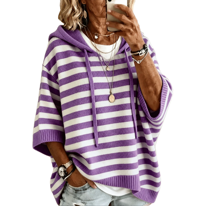 Leontine - Maglione a righe con cappuccio