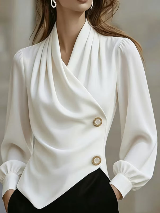 Ximena - Blusa elegante in seta drappeggiata