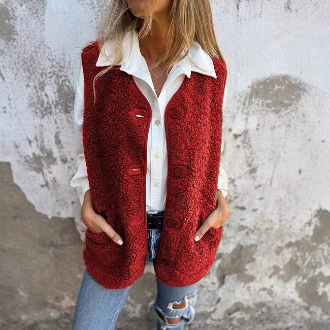 Ailyn - Gilet lungo con bottoni lavorati