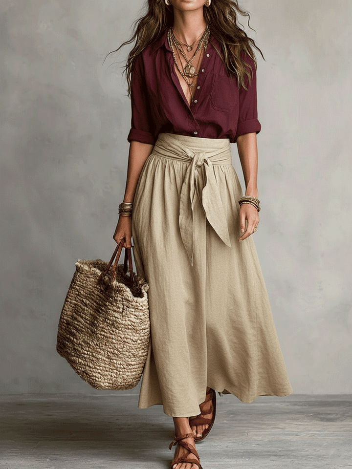 Estella - Coordinato con blusa elegante e gonna midi
