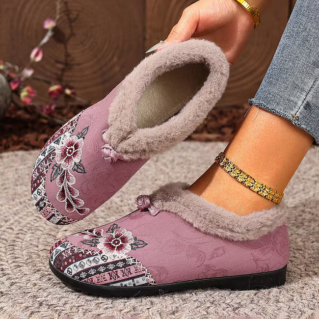 Isola - Scarpe slip-on foderate in pile a fiori