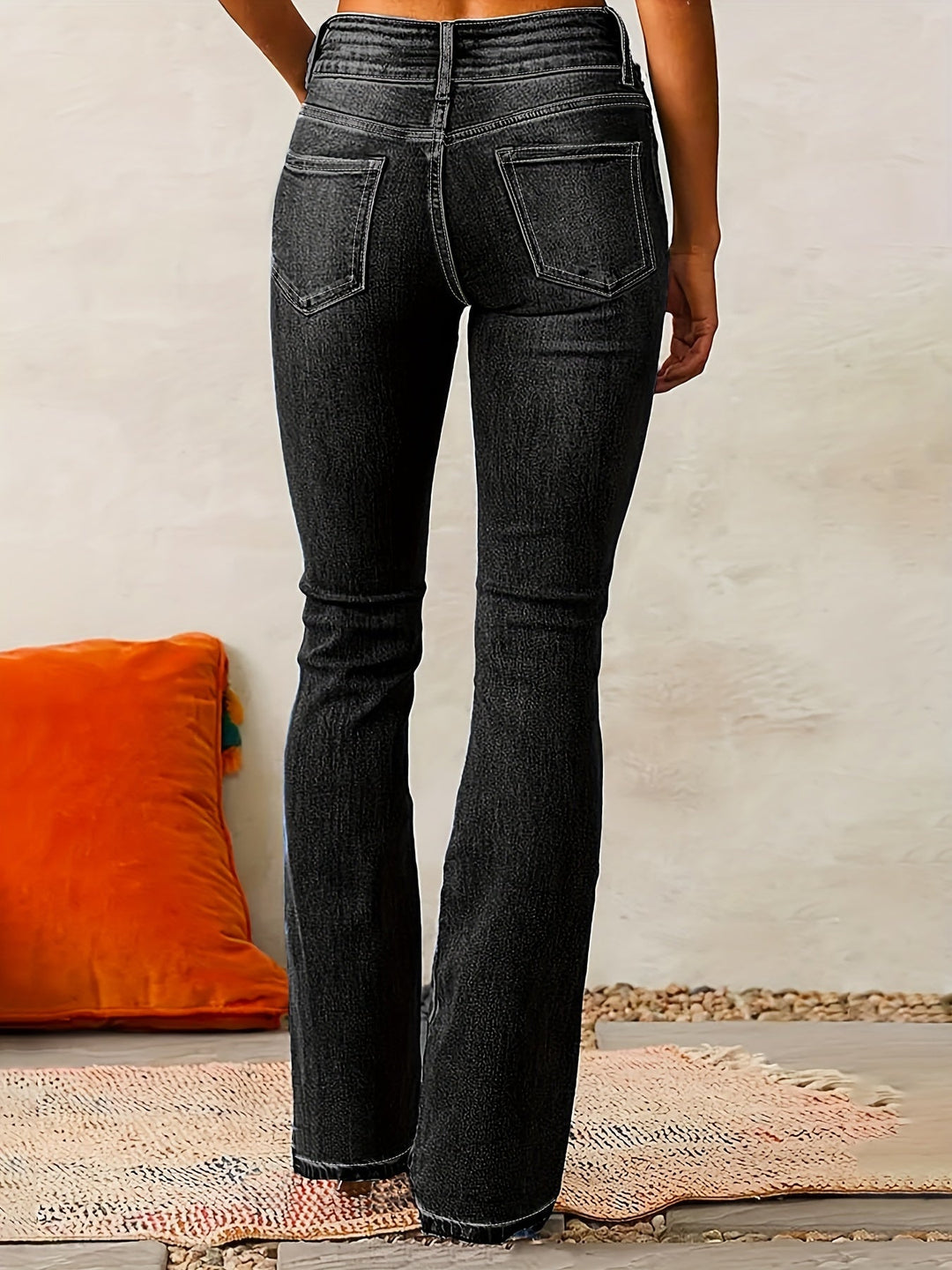 Evarra - Jeans svasati a vita alta con morbido stretch