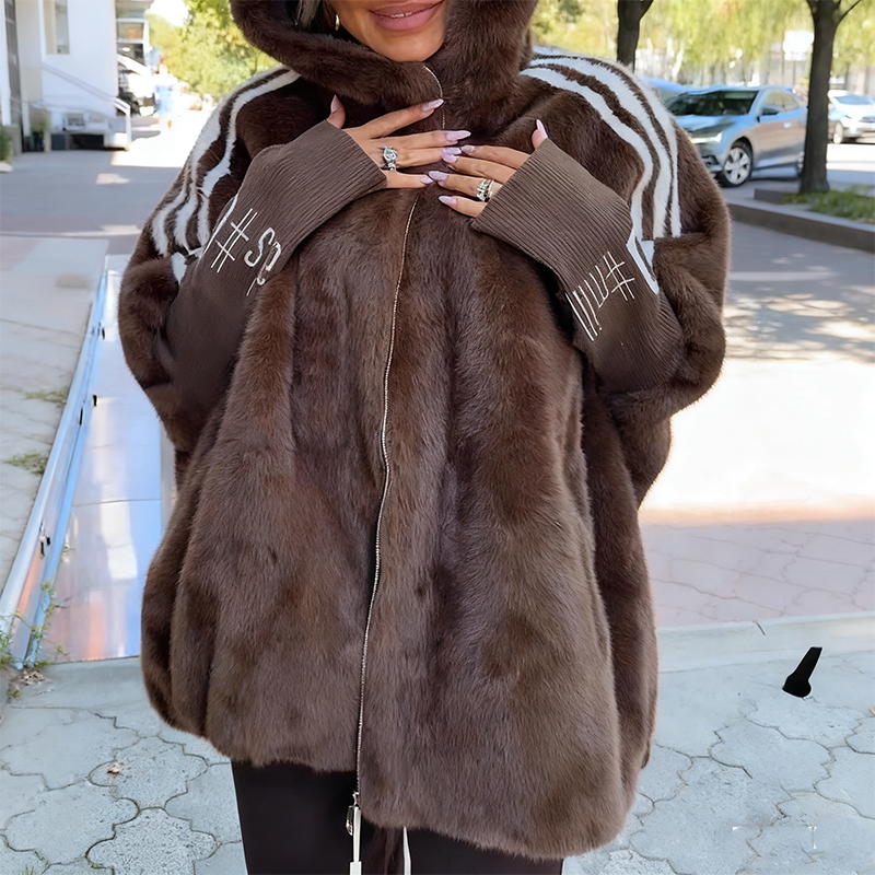 Alara - Cappotto in ecopelliccia con zip