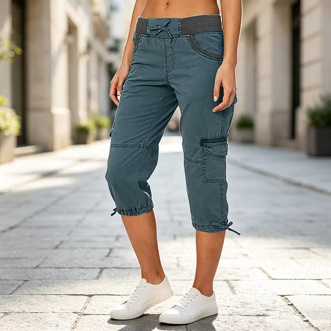 Astrelia - Pantaloni capri cargo utility