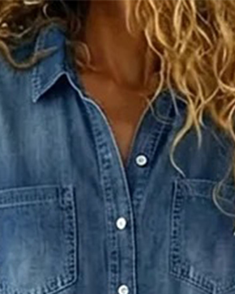 Ysmeria - Pagliaccetto in denim con abbottonatura frontale