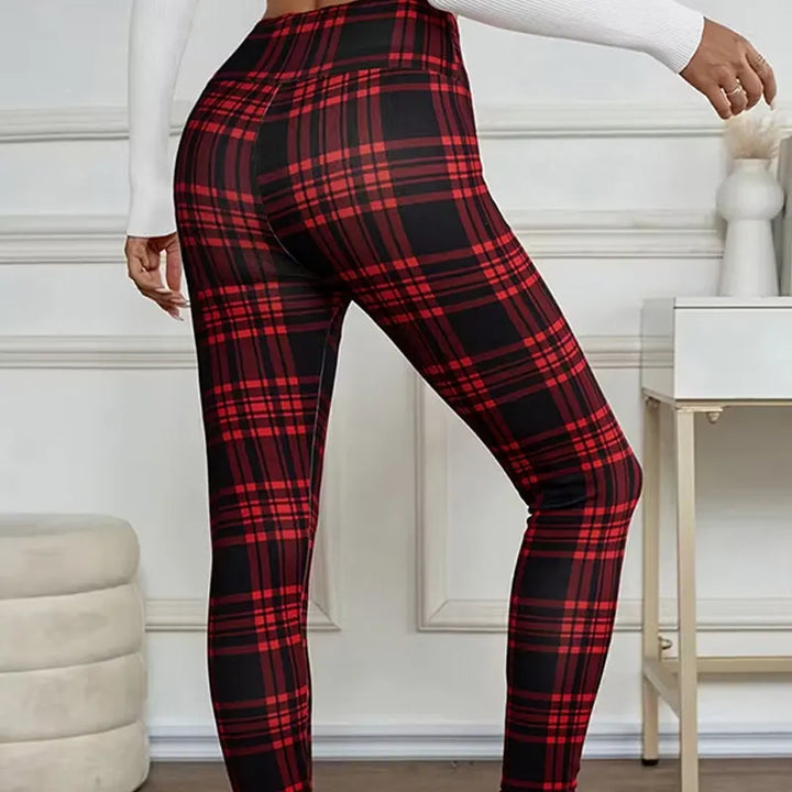 Estelyn - Leggings elasticizzati a quadri classici