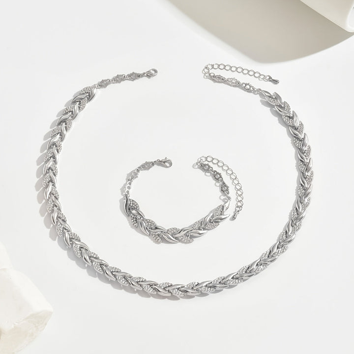 Yvonne - Parure collana e bracciale scintillanti