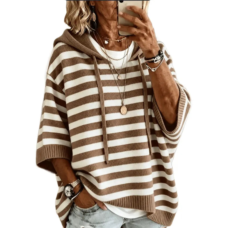 Leontine - Maglione a righe con cappuccio