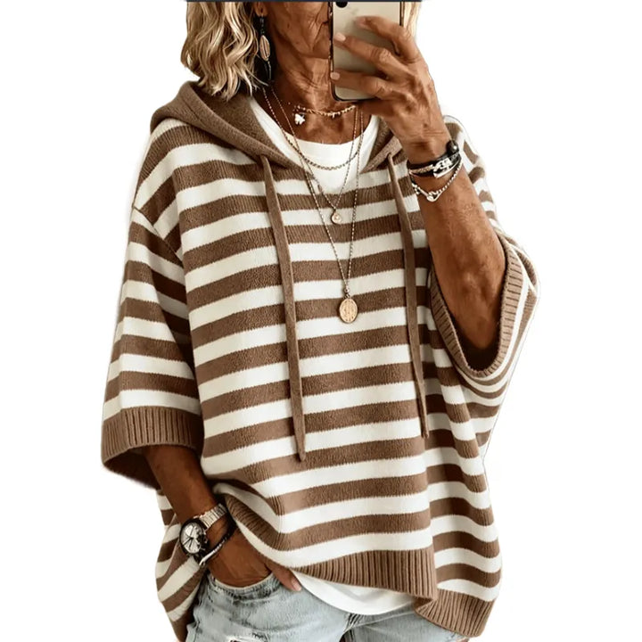 Leontine - Maglione a righe con cappuccio