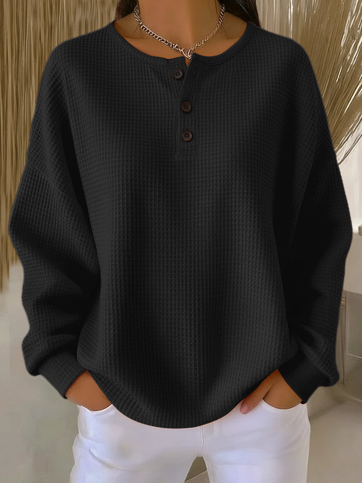 Carabelle - Felpa con scollo Henley testurizzata