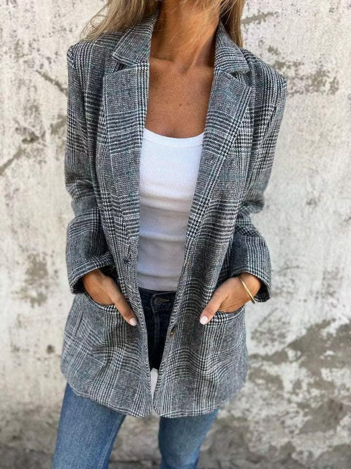 Eira - Blazer lungo a quadri sartoriale