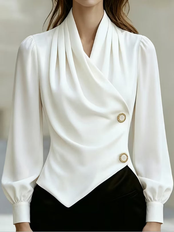 Ximena - Blusa elegante in seta drappeggiata