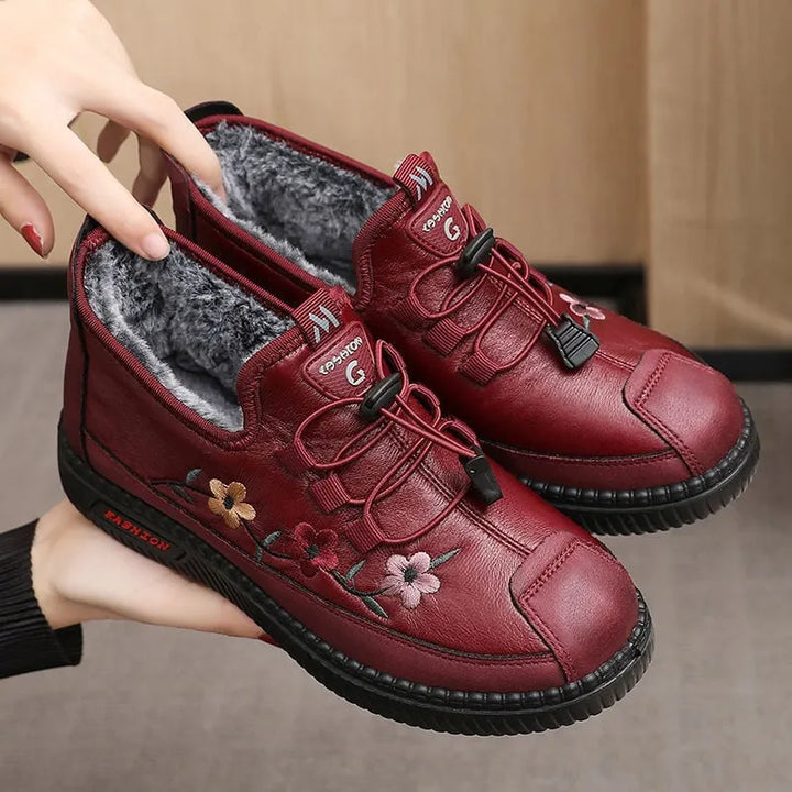 Verisse - Scarpe comfort alla caviglia con ricamo floreale