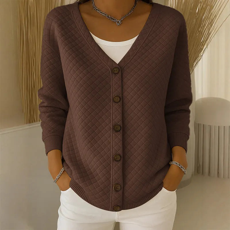 Delavie - Cardigan in maglia trapuntata con bottoni