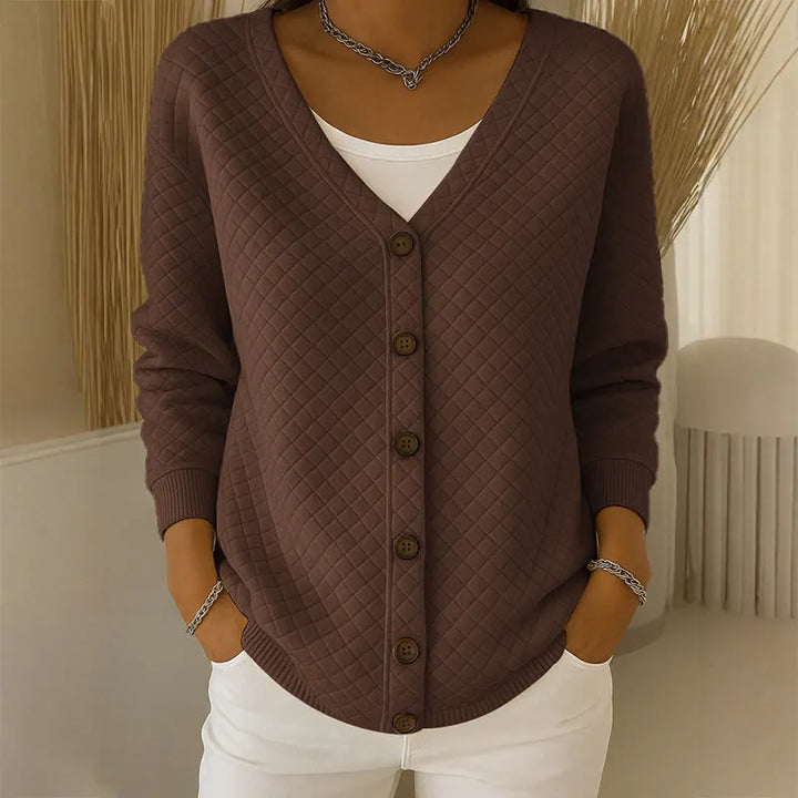 Delavie - Cardigan in maglia trapuntata con bottoni