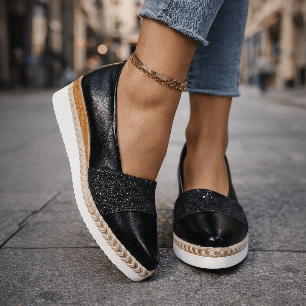 Kirsty - Sneakers con zeppa e glitter