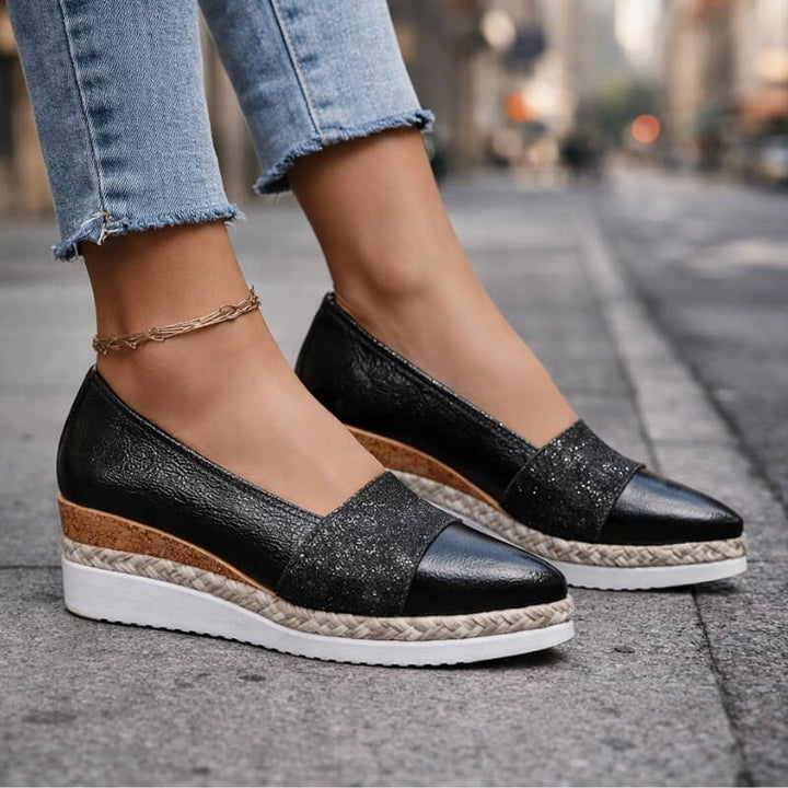 Kirsty - Sneakers con zeppa e glitter