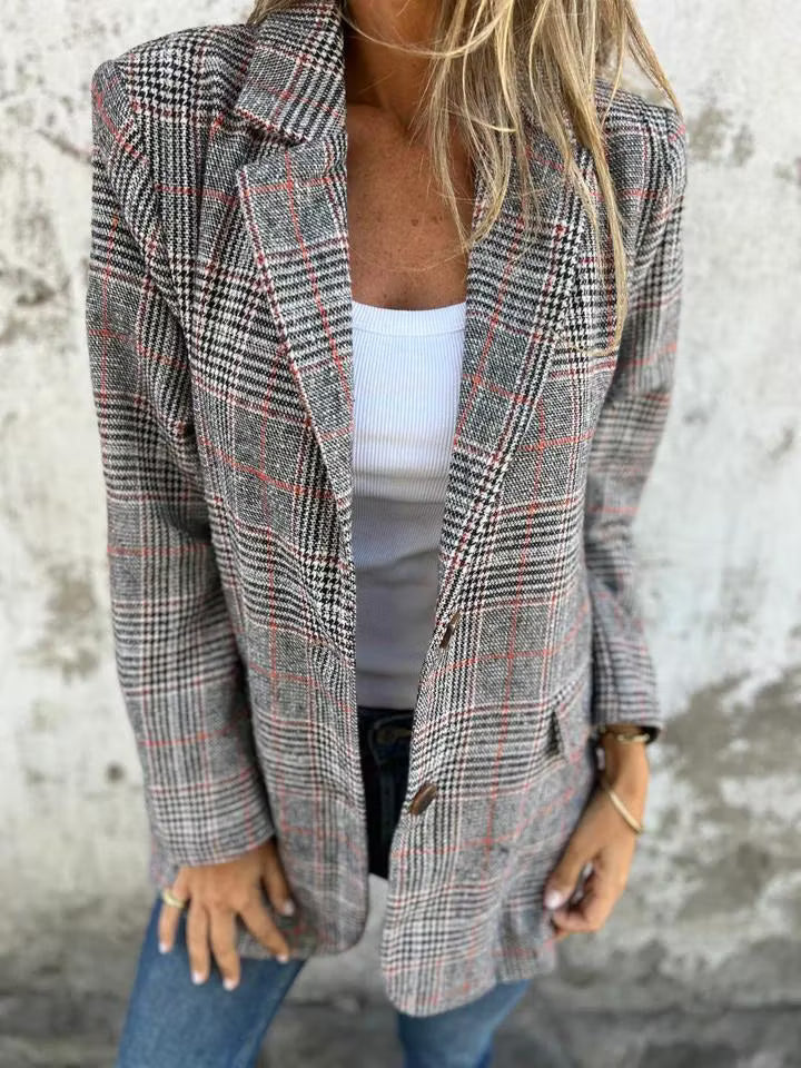 Eira - Blazer lungo a quadri sartoriale