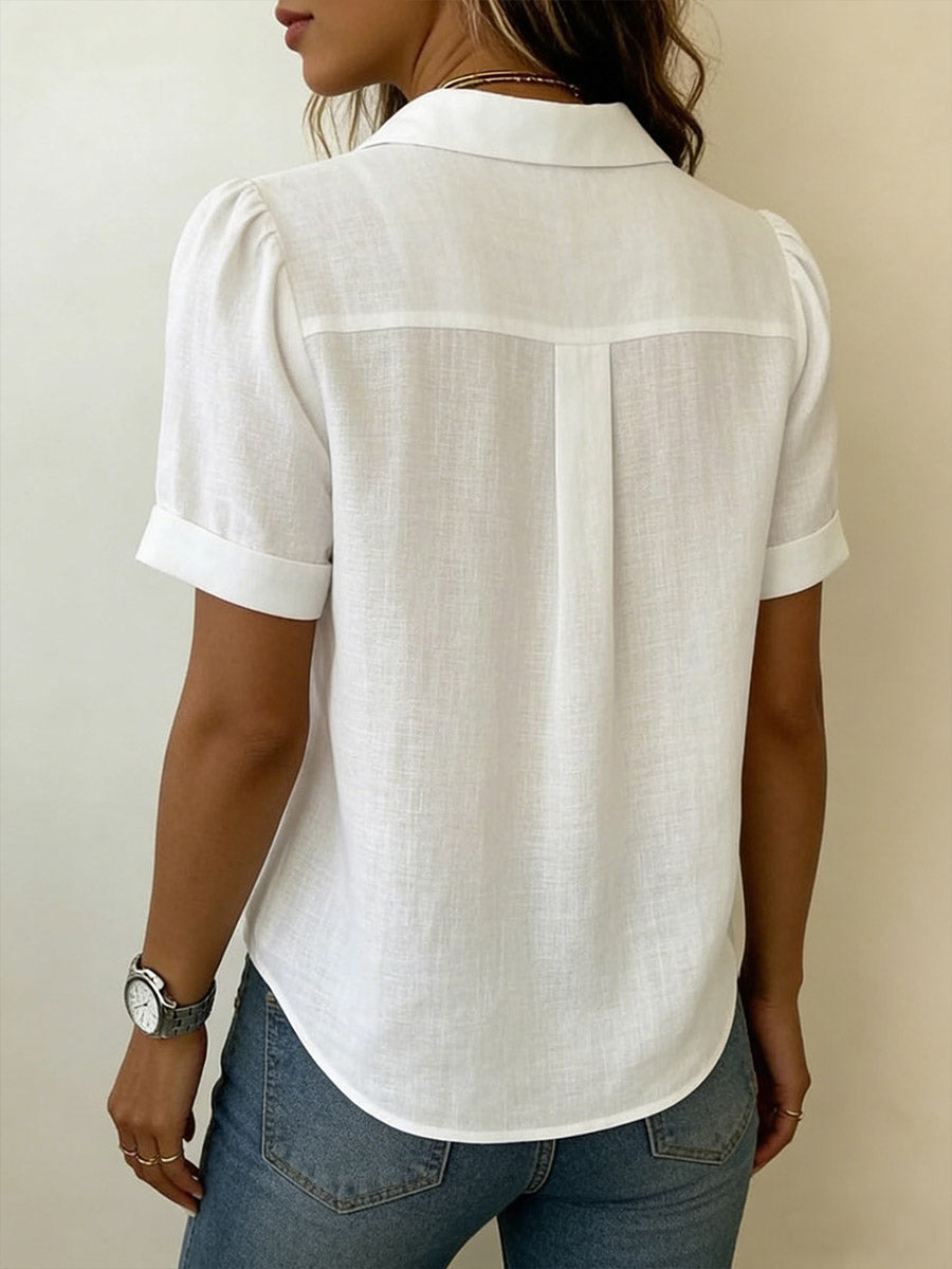 Ionea - Camicia a maniche corte con chiusura a bottoni