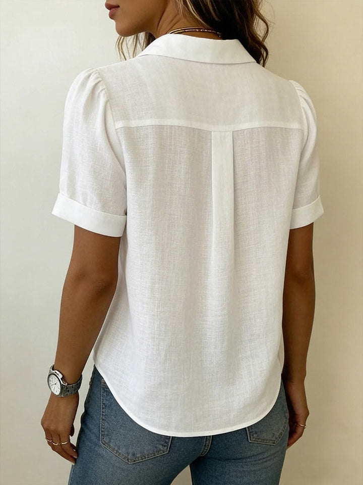 Ionea - Camicia a maniche corte con chiusura a bottoni