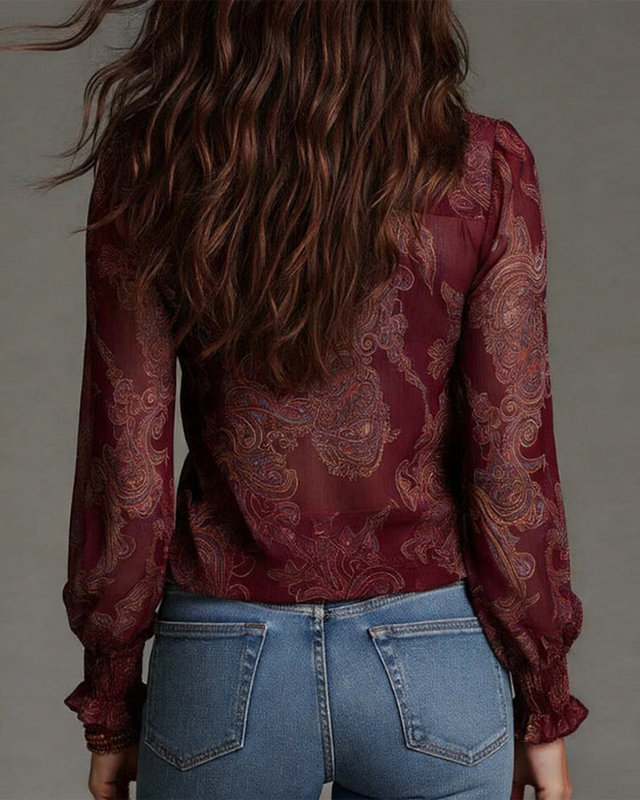 Norina - Blusa con scollo a V dalla mano morbida