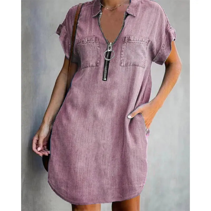 Genevalle - Abito Pocket in chambray casual
