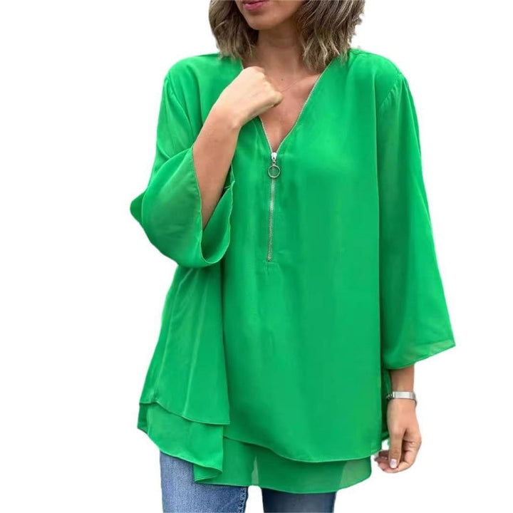 Brinavelle - Blusa a tunica in chiffon fluido