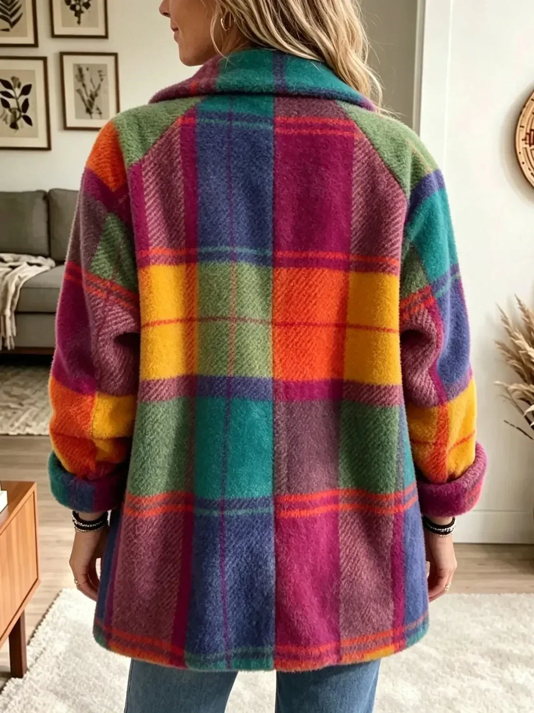 Apollonia - Giacca in pile a quadri oversize