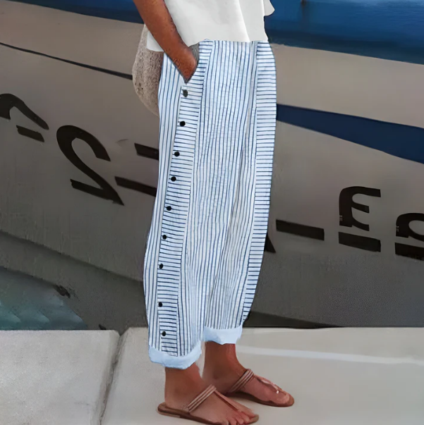 Yareli - Pantaloni antivento a righe