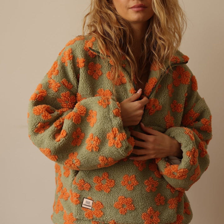 Clemency - Pullover in pile floreale confortevole