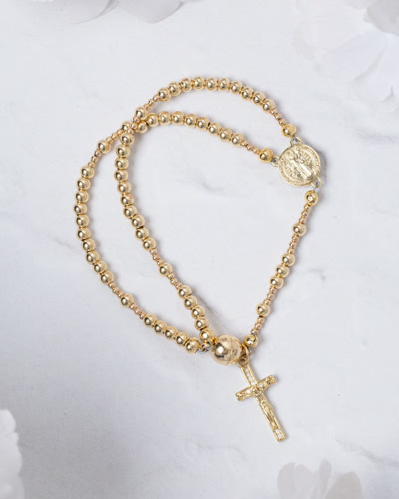 Farah - Bracciale con perline e croce