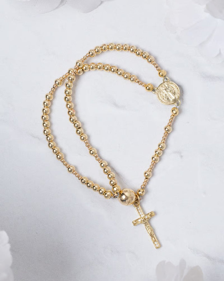 Farah - Bracciale con perline e croce