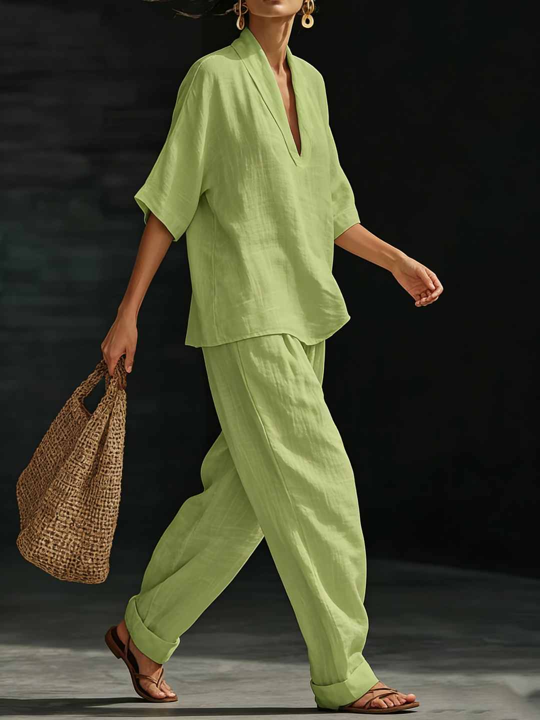 Noressa - Coordinato a due pezzi in lino easy-chic