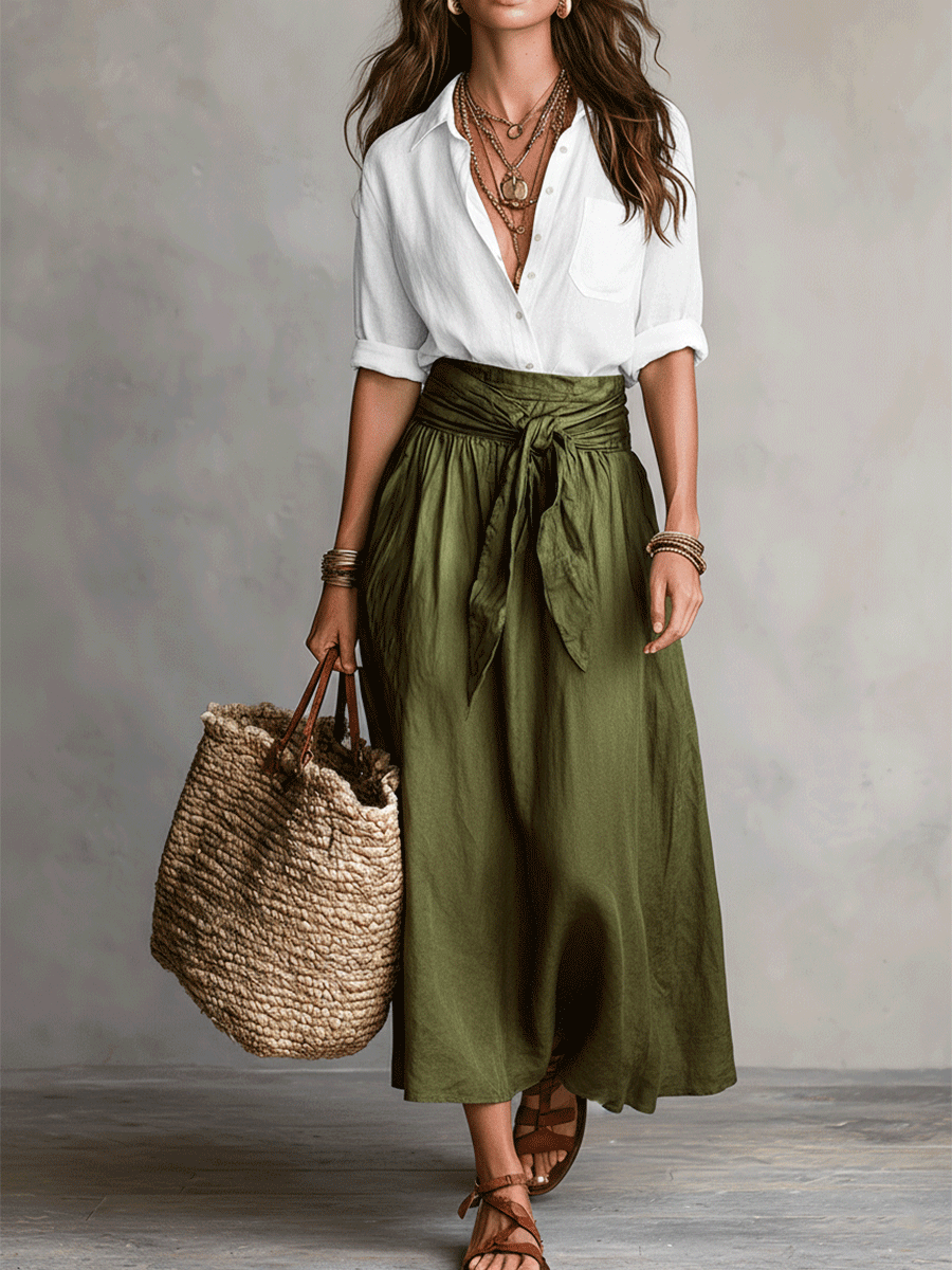 Estella - Coordinato con blusa elegante e gonna midi