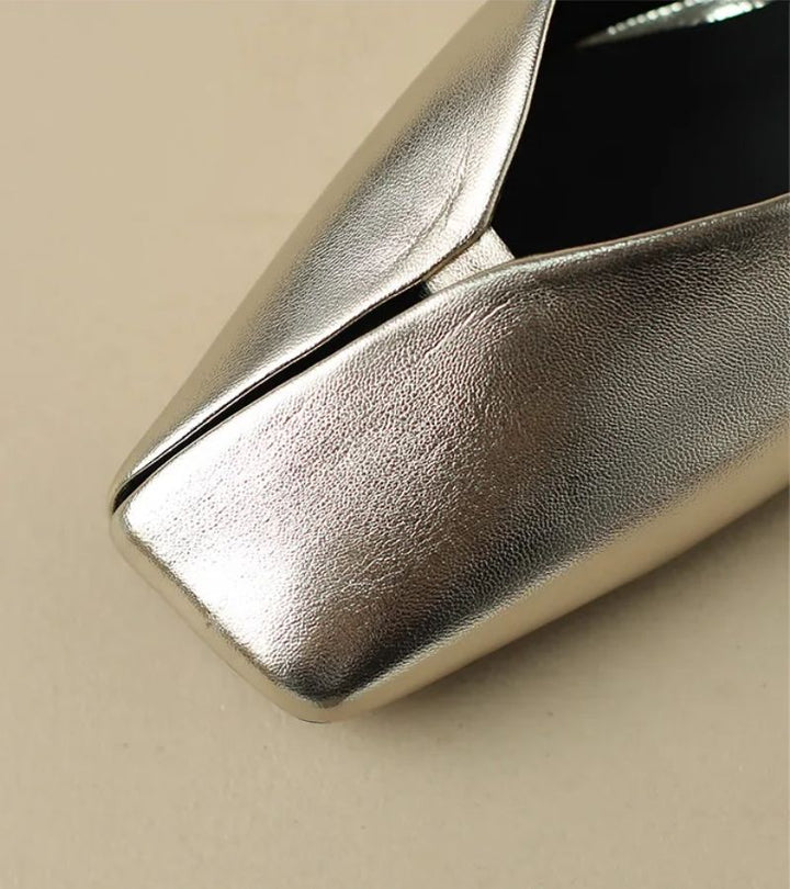 Camellia - Mules premium a punta quadrata