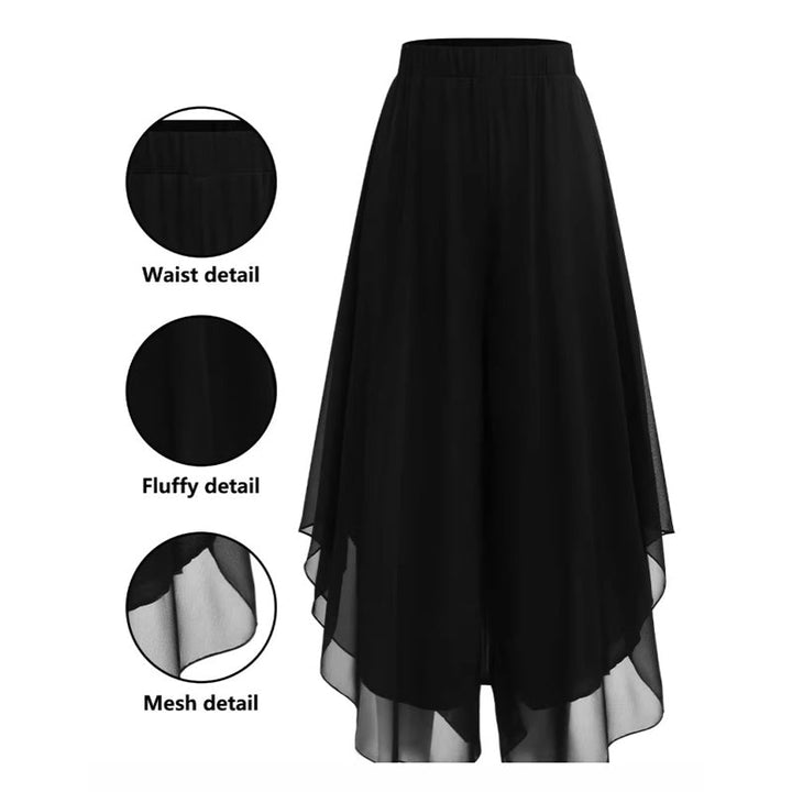 Hope - Pantaloni palazzo con sovrapposizione in chiffon